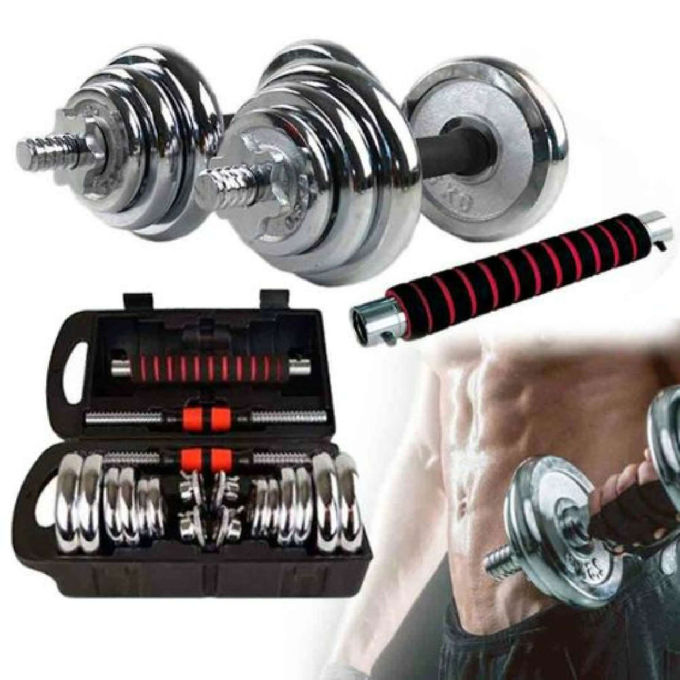 Valise d'altères biceps avec barre en fer 15kg